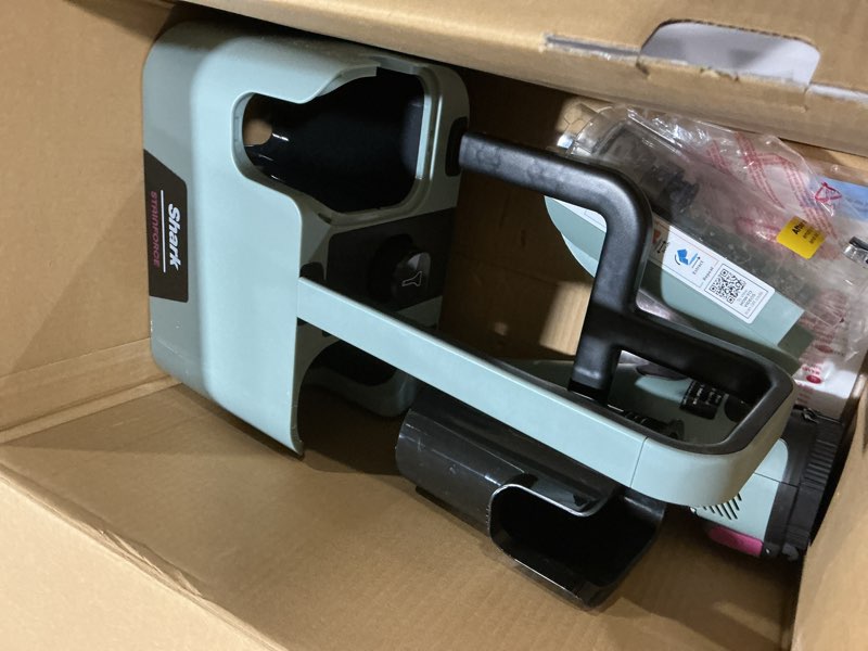 Condition photo showing As Is for Shark StainForce Cordless Portable Spot, Stain, & Odor Remover System for Carpets, Area Rugs, Upholstery, Stairs, with Storage Caddy, Accessories, and Full-Size Cleaning Solution, HX101 (NEW)