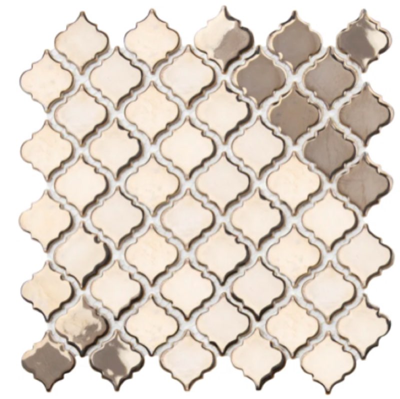 Hudson Tangier Gold 12-3/8" x 12-3/8" Porcelain Mosaic Floor and Wall Tile
