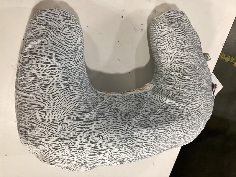 Condition photo showing Good Condition for Boppy Nursing Pillow - Ergonomic Bottle & Breastfeeding Pillow with High, Firm, Large Area, Water-Repellent Cushion with Washable Cover; Baby Safety Alliance Verified - Blue Speckled Current New Nursing Pillow Blue Speckled Current