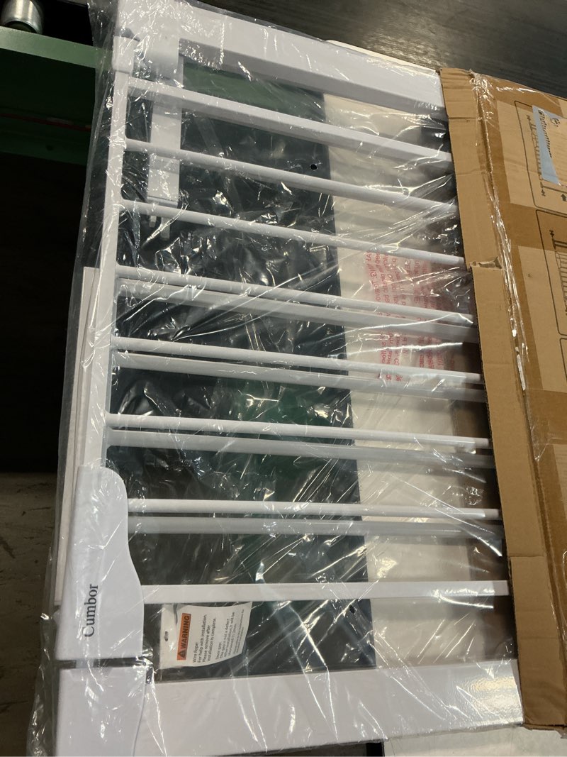 Condition photo showing New/Like New for cumbor 36" extra tall 29.7"-51.5" baby gate for stairs, easy wall through dog gates for doorways extra wide, pressure mounted tall pet gate indoor, safety auto-close child gate for kids, white white 29.7-51.5"w x 36"h