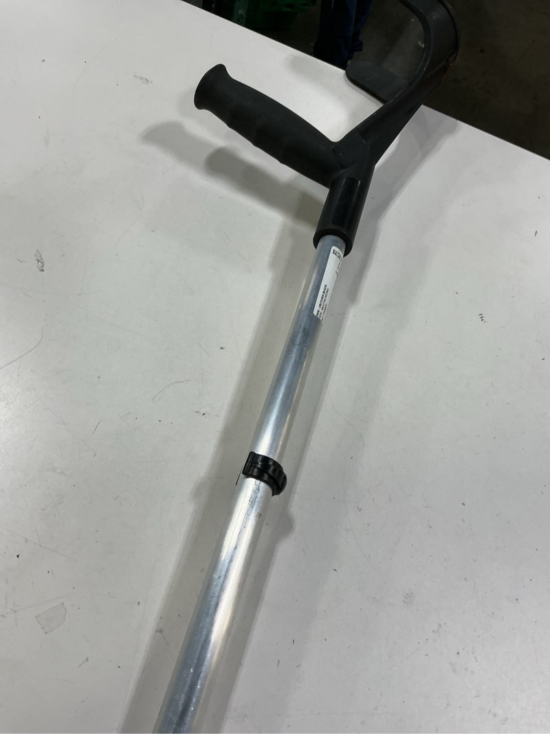 Condition photo showing As Is for PEPE Mobility Forearm Crutches for Adults (x2 Units) Open Cuff, Adjustable Height, Aluminium, Lightweight Elbow Crutches, Made in Europe Black