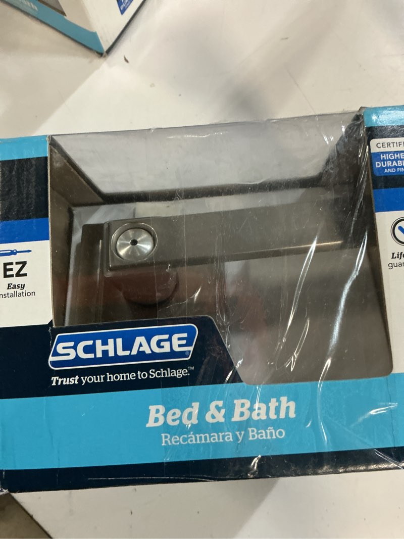 Condition photo showing Good Condition for schlage f40 northbrook satin nickel universal interior bed/bath privacy door handle