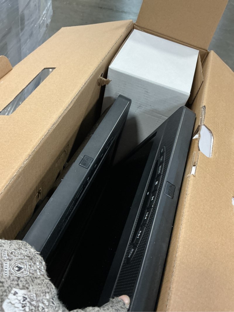 Condition photo showing Good Condition for portable car dvd player with dual screens - 12 inch full hd headrest monitors for long road trips, keep kids entertained with separate movie playback