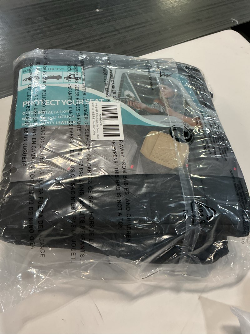 Condition photo showing Good Condition for 1 Pack Leather Front Car Seat Covers,Bottom Seat Covers for Cars,Driver Car Seat Cushion Cover,Luxury Seat Protectors,Waterproof,Full Wrap,for Most Vehicles,Sedan,Truck,SUV(Black) 1 PC Parallel Black