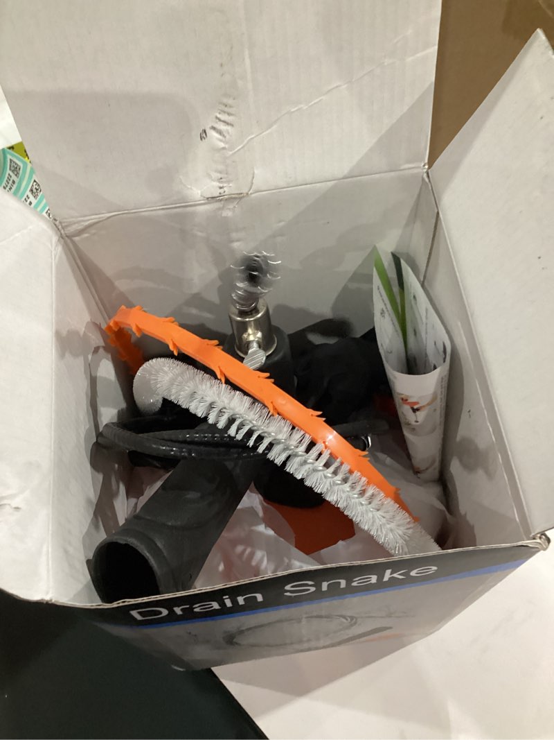 Condition photo showing Good Condition for Drain Snake Auger 33 Feet, Plumbing Snake Drain Hair Clog Removal Tool, Heavy Duty Toilet Snake Auger, Sink Unclogger Drain Cleaner Tool for Bathroom Kitchen Tub Shower Drain Clog Remover with Gloves Drain Auger 33 Feet