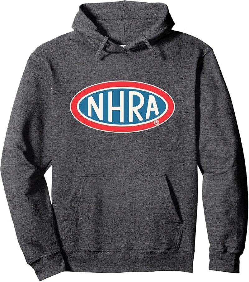((SIZE 2XL))NHRA oval logo Pullover Hoodie Adult Unisex Asphalt Grey