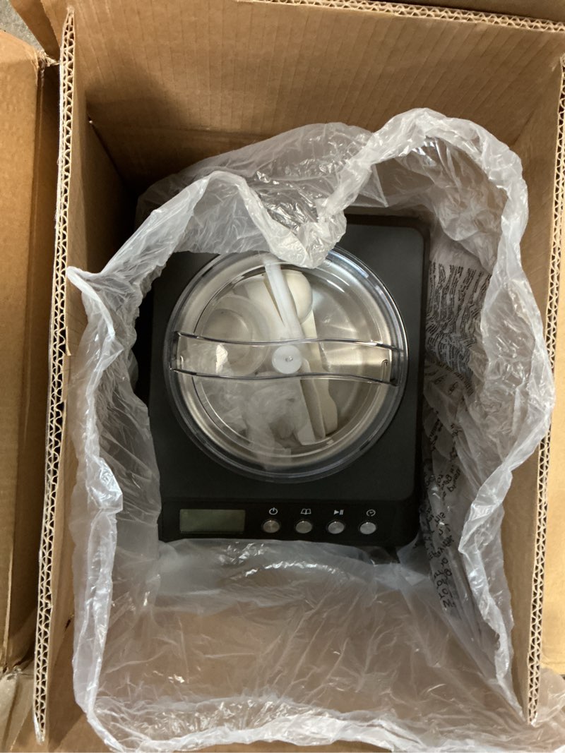 Condition photo showing Good Condition for Whynter Ice Cream Maker Machine Automatic 2.1 Qt. Upright with Built-In Compressor, LCD Digital Display & Timer, No Pre-Freezing, ICM-201SB, Stainless Steel 2.1 Quart Stainless Steel