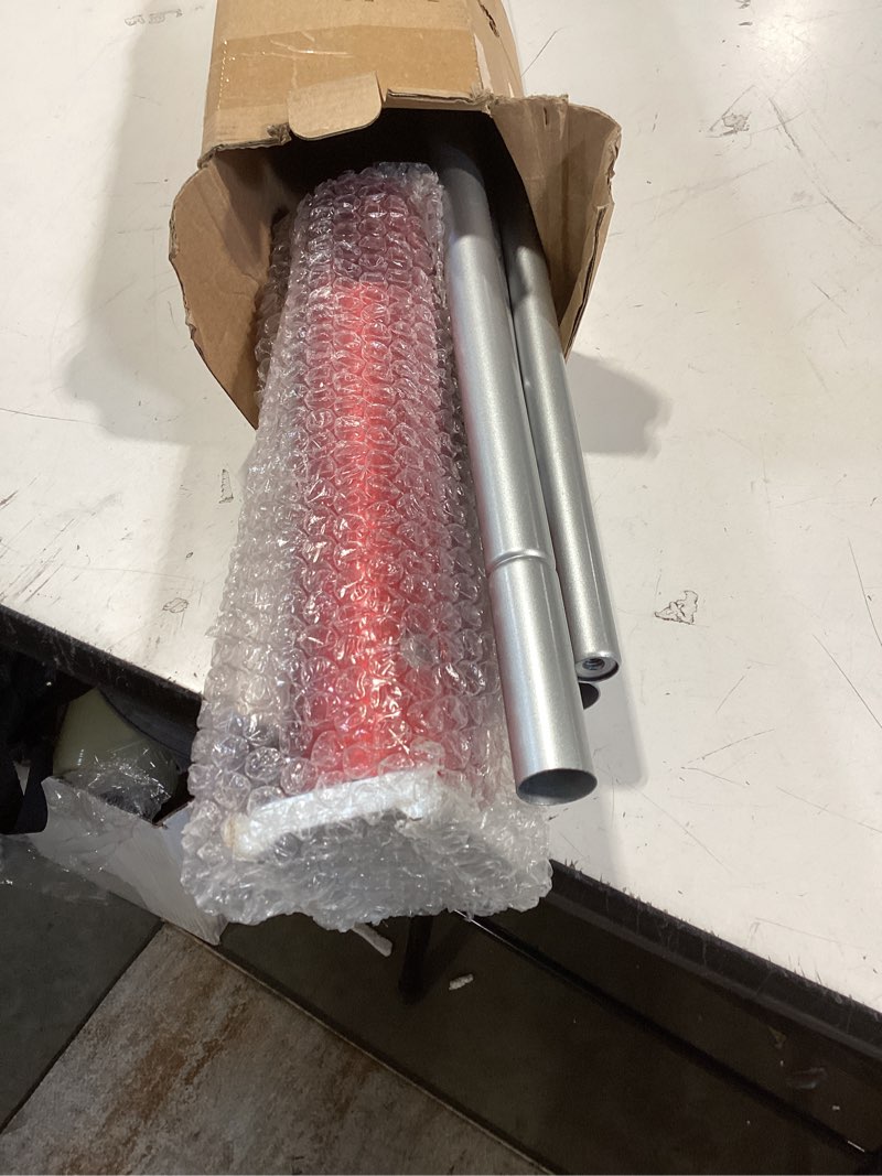 Condition photo showing Good Condition for 1 inch curtain rods 72 to 144 inches (6 to 12 ft) telescoping single drapery rod, usfook heavy duty curtain rods for windows with silver decorative translucent finials 72-144" silver