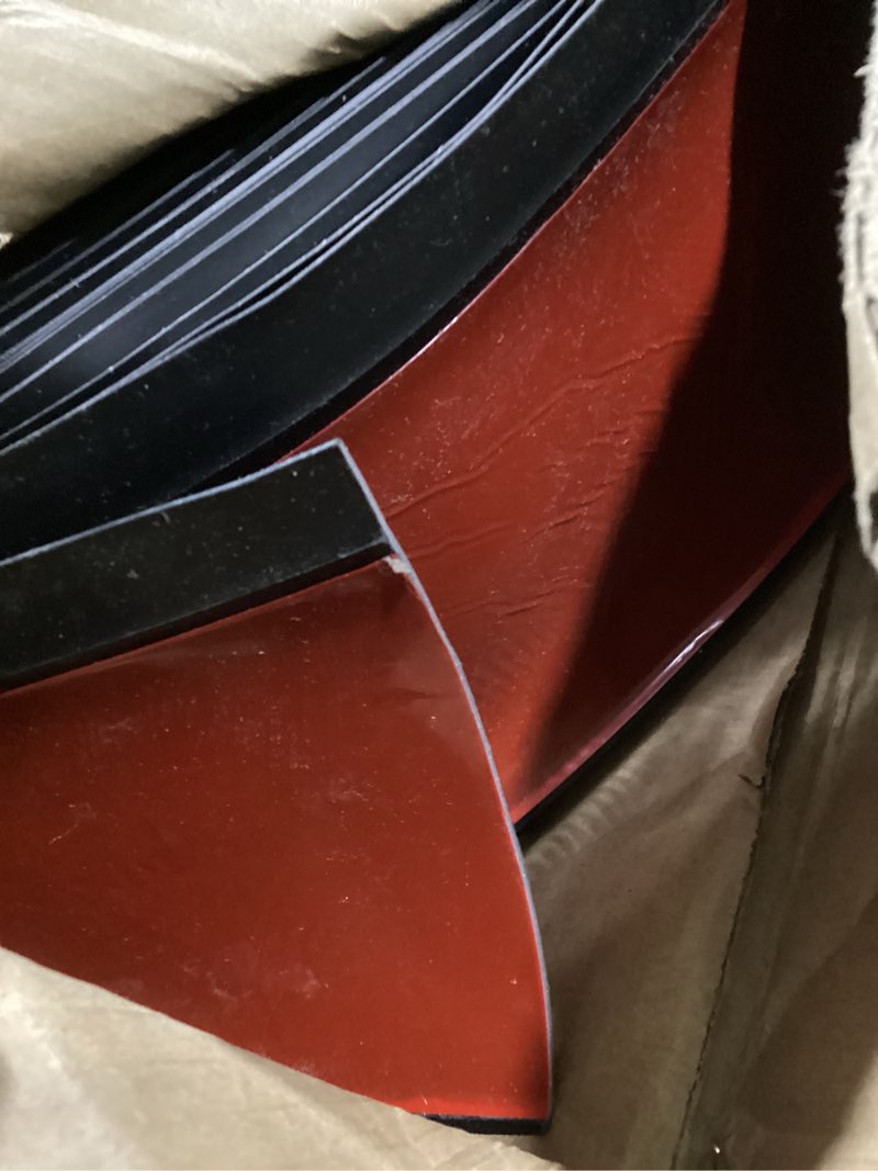 Condition photo showing Good Condition for flexible baseboard molding trim 4" x 100 ft, self-adhesive vinyl wall base cove base, peel and stick rubber wall base molding trim - black 4in x 100ft black