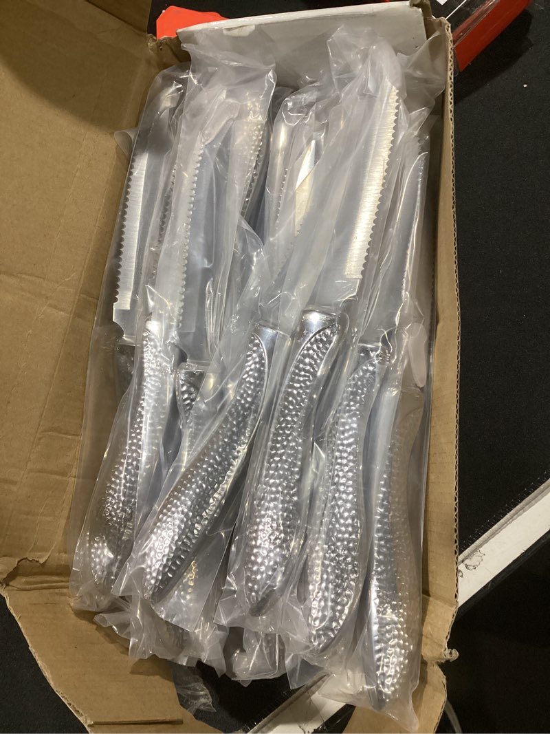 Condition photo showing New/Like New for hissf steak knife set of 24, stainless steel sharp blade flatware serrated steak knife set,4.5 in,ergonomic handles serrated steak knives, for restaurant kitchen tableware,dishwasher safe 24 piece-silver