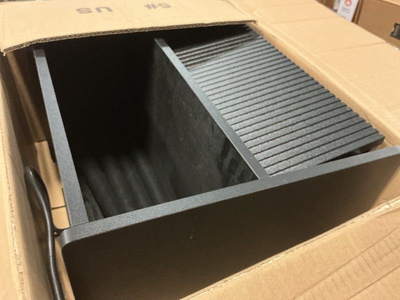 Condition photo showing Good Condition for Black Nightstand with Outlet,Modern Bedside Table with Storage Drawer and Open Wood Shelf, for Living Room, Bedroom and Small Spaces, Accent Night Stand with Solid Wood Legs, Easy Assembly Black-outlet