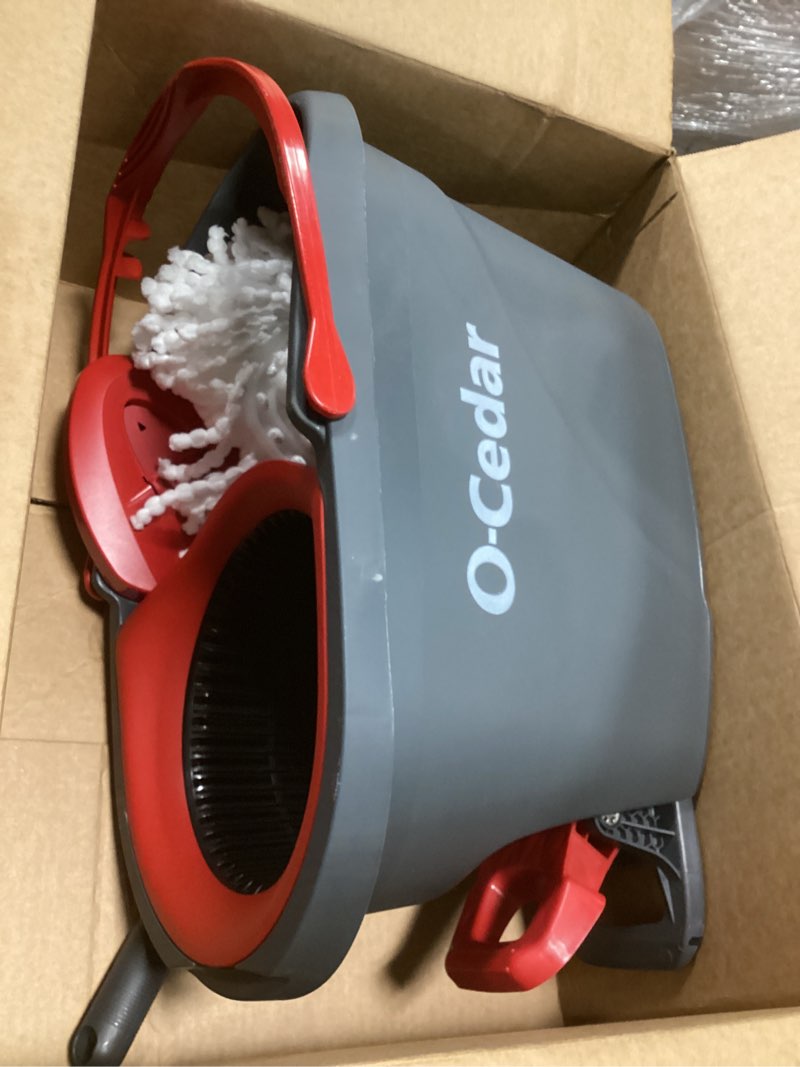Condition photo showing Good Condition for O-Cedar EasyWring Microfiber Spin Mop, Bucket Floor Cleaning System, Red, Gray, Standard Easywring Spin Mop & Bucket