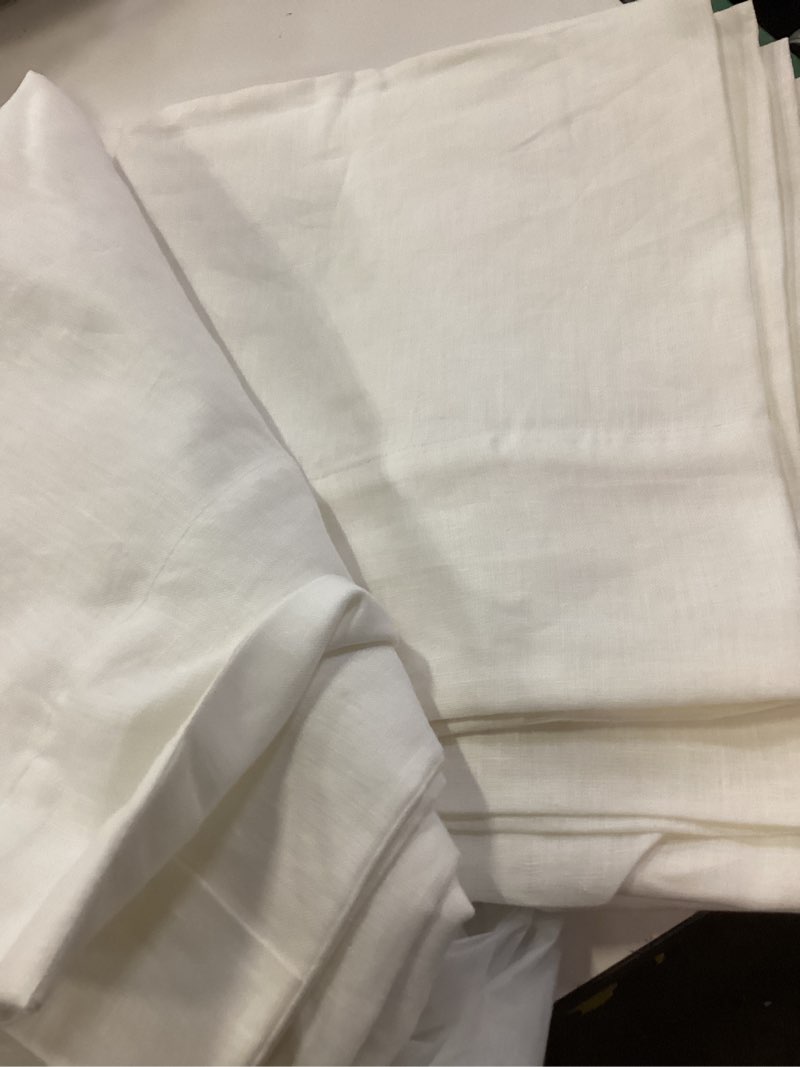 Condition photo showing Good Condition for european linen curtain, 48x96, white (1) panel