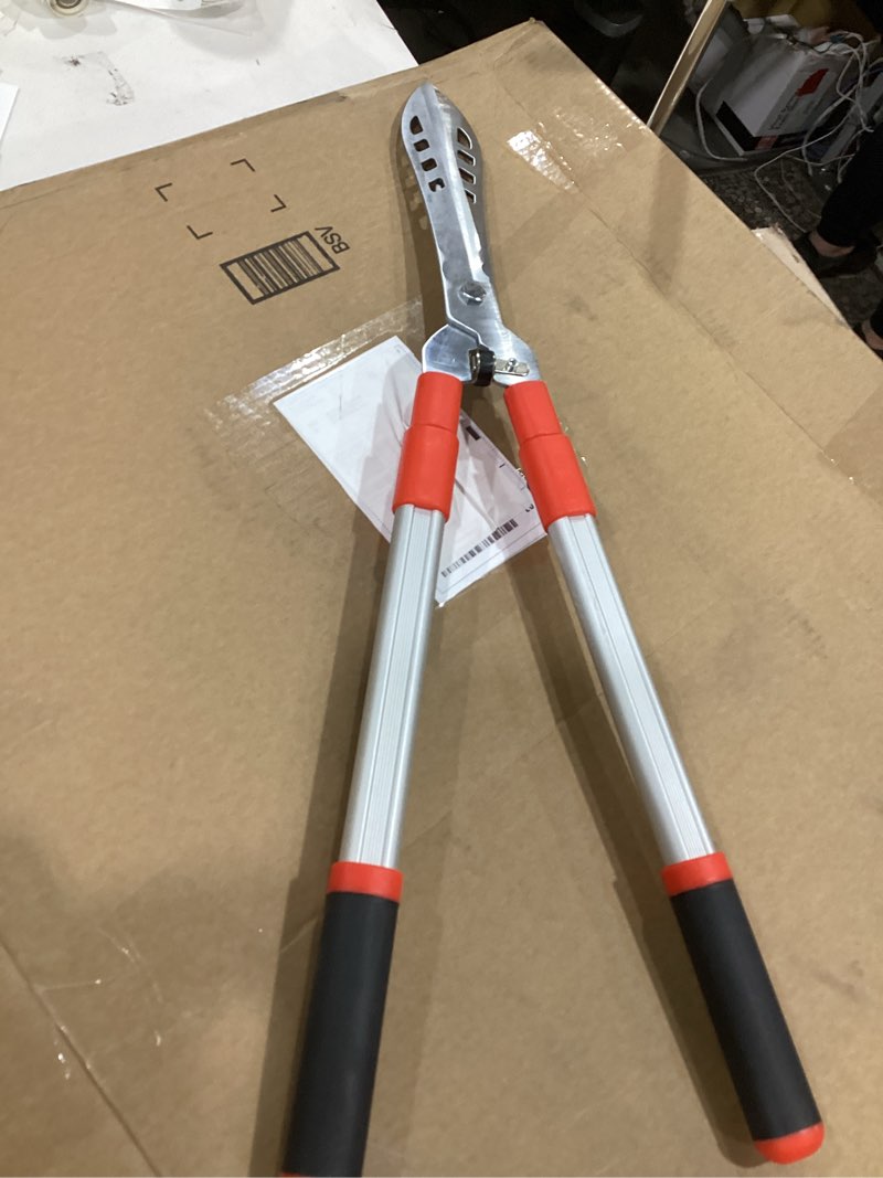Condition photo showing Good Condition for gonicc professional adjustable 33”+ 13” hedge shears handle length range 19”-32”, withwavy sk-5 steel blade, adjustable blade pressure, gardening pruning hand hedge trimmers, grass clippers shears