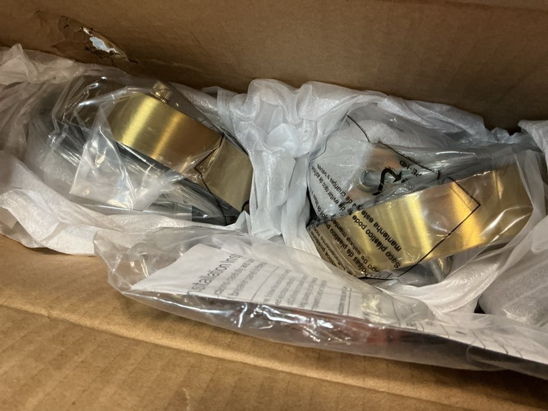 Condition photo showing Good Condition for brushed gold pendant lights kitchen island 3 pack, modern kitchen pendant lighting over island with milk glass, farmhouse brass mini hanging light for kitchen sink dining room, os-3014-3pbg gold - milk glass 1-light pendant, 3 pack