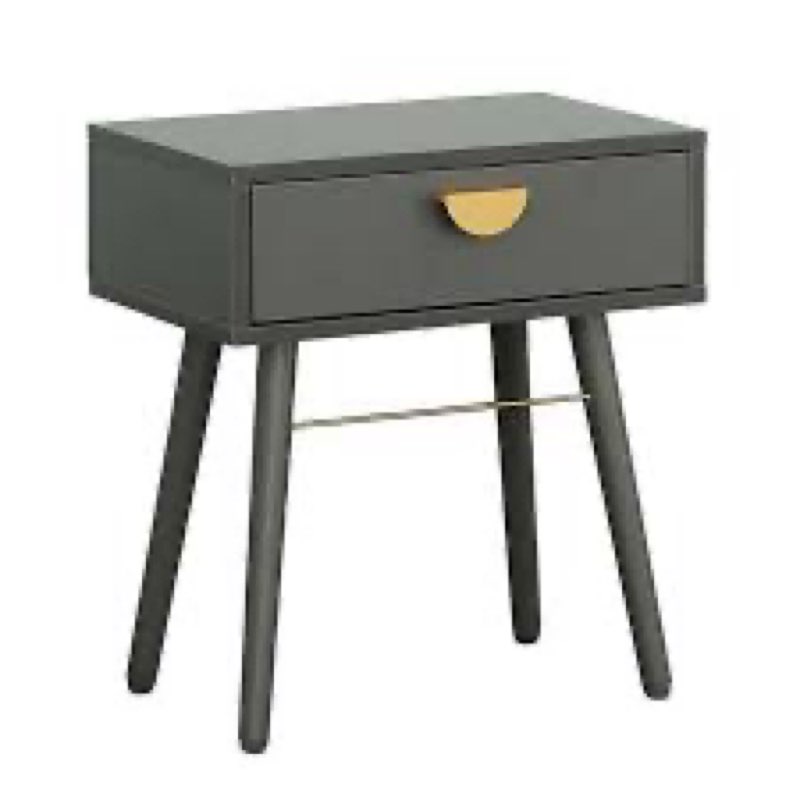 Dreamy One Drawer Nightstand (Gray