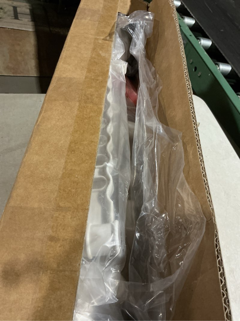 Condition photo showing As Is for HOMIDEC Clothes Drying Rack, Large 4-Tier Foldable Drying Rack Clothing(67.7H x 19.7W x 30L Inches), Movable with 4 Castors. Multifunctional Stainless Steel Laundry Drying Rack, White