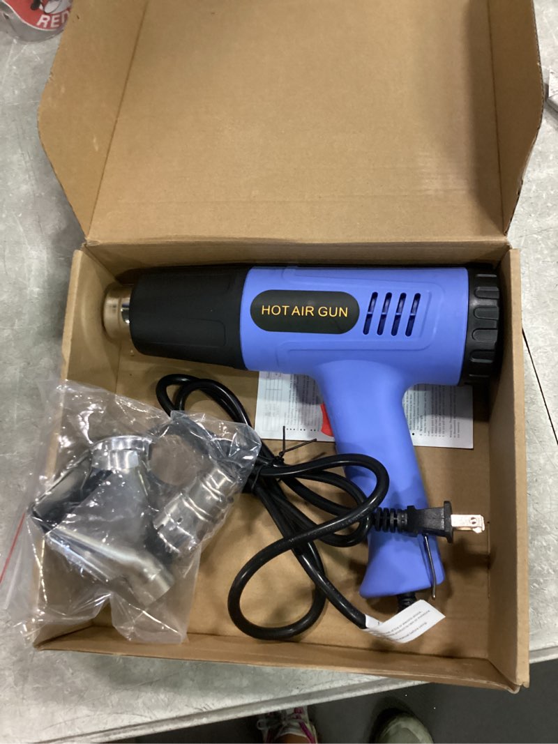 Condition photo showing Good Condition for heat gun kit 572 & 1112? dual-lvel & rear rotation temperature control 4 nozzles heat gun' overload protection for crafting, shrink tubing, vinyl wrap, shrink wrap,5ft power cord rear rotation-1