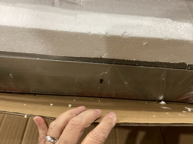 Condition photo showing New/Like New for Kira Home Armada II 48" 6-Light Modern Over Mirror Vanity/Bathroom Light, Hammered Glass Shades, Traditional Curved Arms, Brushed Nickel Finish