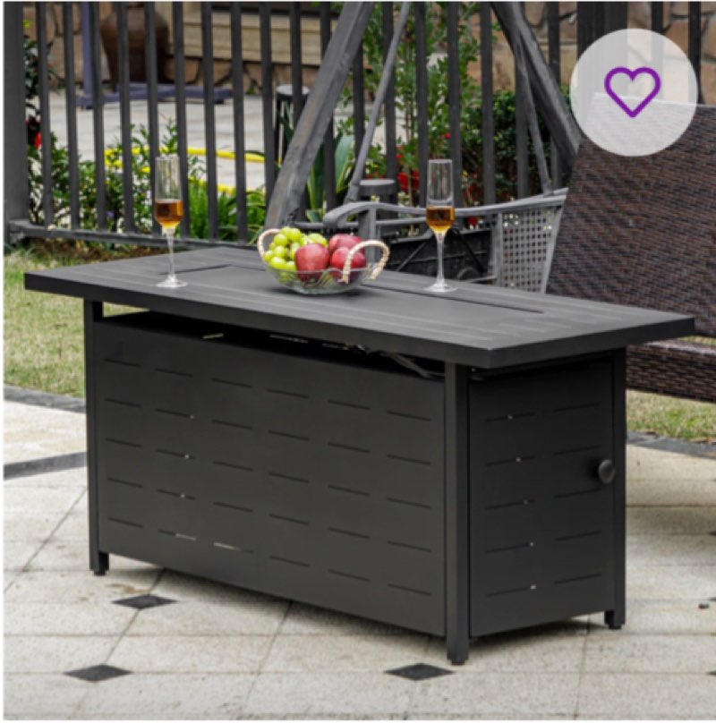 57\" propane fire pit table,50000 btu gas fire pits table with lid &lava rock& waterproof cover
incomplete 