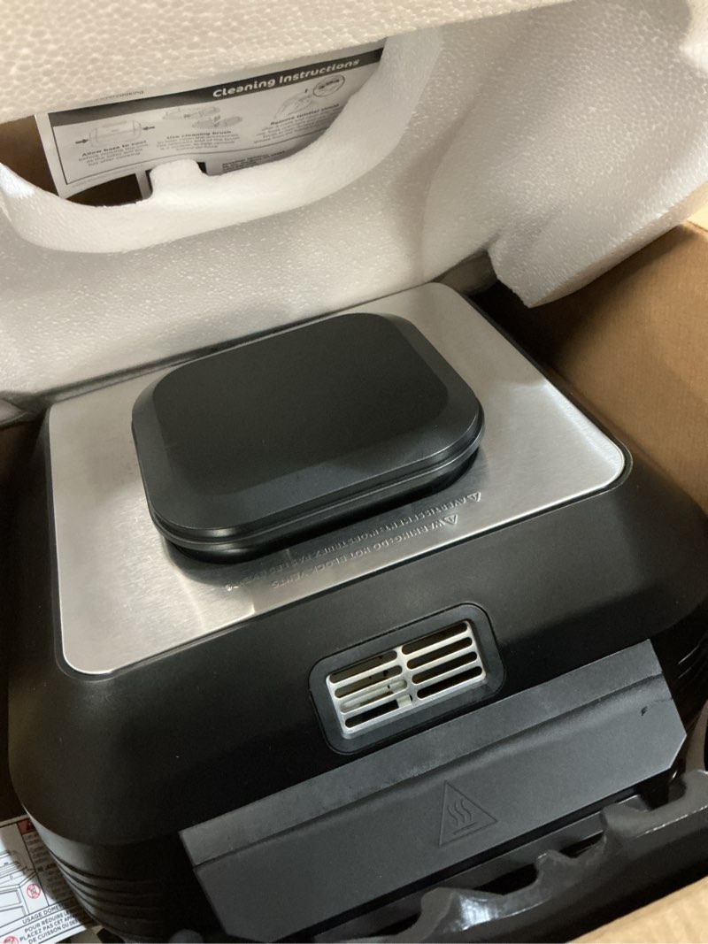 Condition photo showing Good Condition for ninja eg201 foodi 6-in-1 indoor grill with air fry, roast, bake, broil, & dehydrate, 2nd generation, dishwasher safe, black/silver