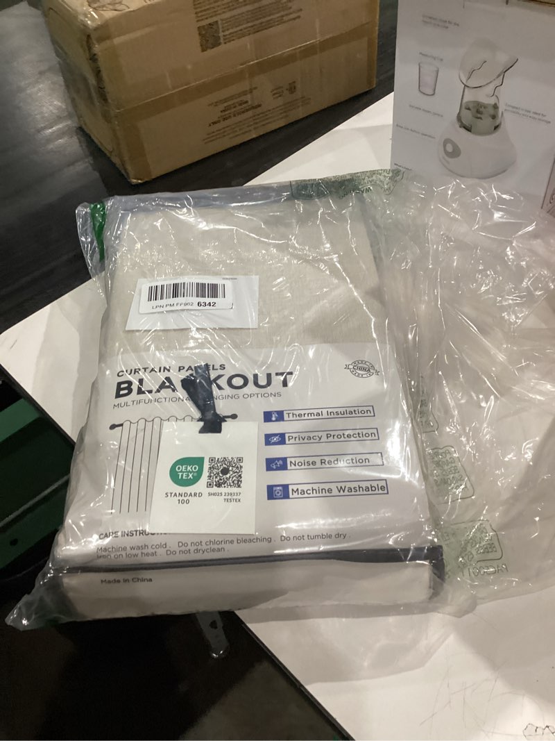Condition photo showing New/Like New for 100% Blackout Shield Linen Blackout Curtains for Bedroom 108 Inches Long, Back Tab/Rod Pocket Living Room Drapes, Thermal Insulated Blackout Curtains 2 Panels Set, 50" W x 108" L,Cream Cream 50"W x 108"L (Pack of 2)