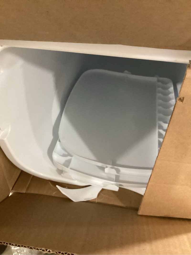 Condition photo showing As Is for United Solutions 10 Gal/40 Qt Space-Efficient Kitchen Trash Can with Dual Swing Lid, (Pack of 2), Waste Basket Fits in Narrow Spaces and Perfect for Commercial Offices, Home Office, Dorm, White 10 Gal - Dual Swing Lid- (Pack of 2) 2