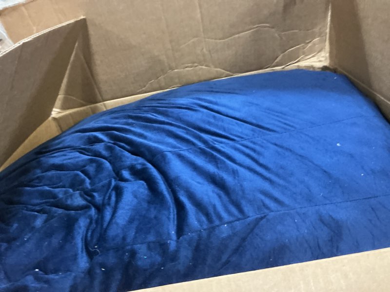 Condition photo showing Good Condition for Bean Bag Chairs for Teens - Bean Bag Chair Convertible Bean Bag Bed - Small Beanbag Chair with Micro Fiber Cover/Furniture Foam Filler - Floor Couch Sofa in Bedroom Dorm Room - Youth Navy Blue Navy Blue Youth