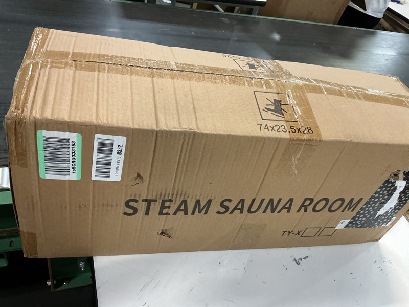 Condition photo showing New/Like New for upgraded portable sauna for home?relaxation, steam sauna for home with steamer, remote control, folding chair, 9 levels black