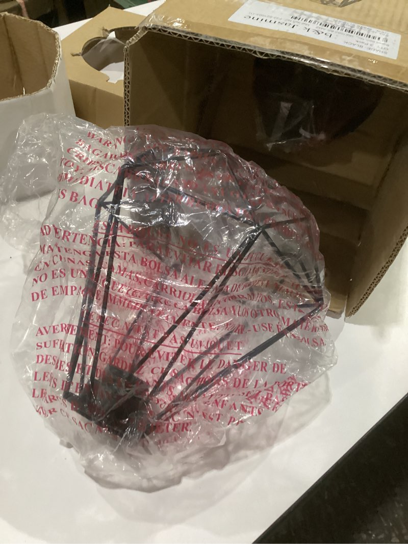 Condition photo showing Good Condition for metal pendant lamp shade cover, 8 inch black hanging light bulb cage covers guard, industrial iron replacement light shade, vintage light fixture covers decorative shade only, 3 pack,e26 3 packs