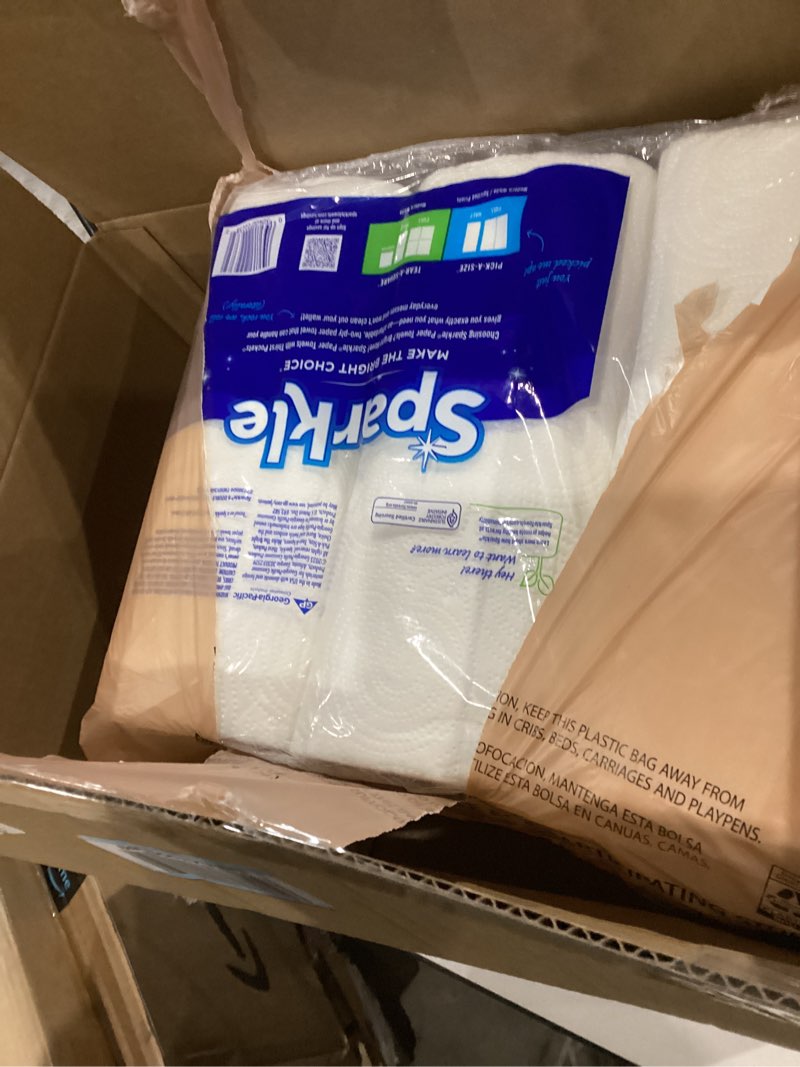 Condition photo showing New/Like New for Sparkle Pick-A-Size Paper Towels, 6 Double Rolls = 12 Regular Rolls, Everyday Value Paper Towel With Full And Half Sheets