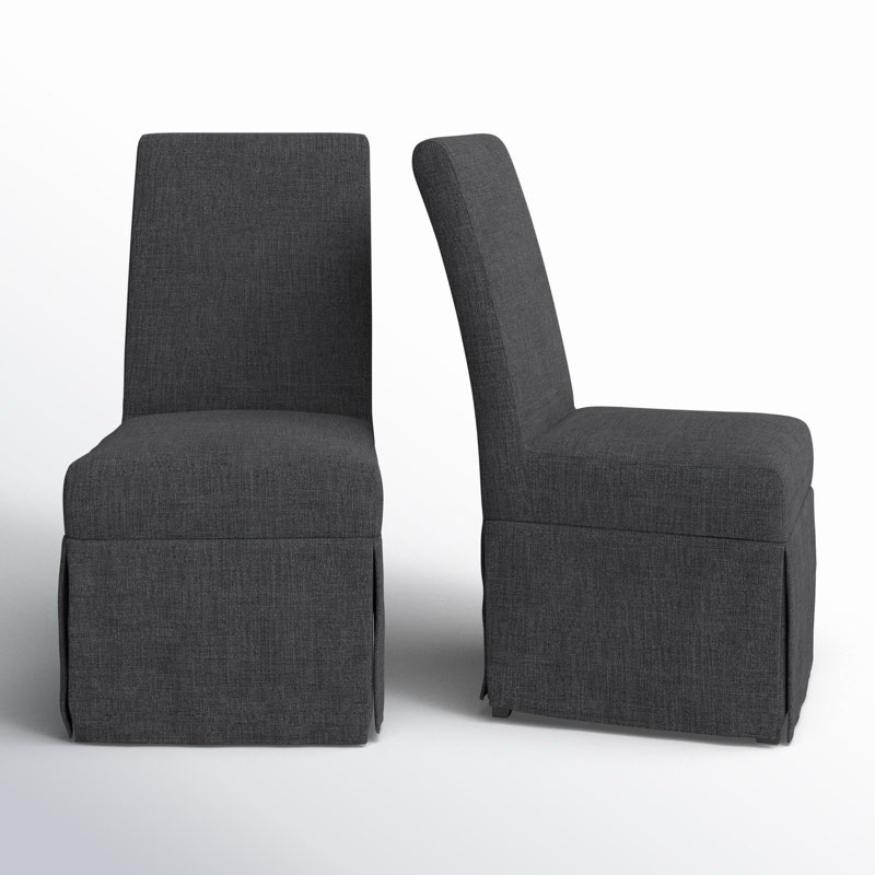 Brigitta 21” h upholstered side chair (set of 2) black