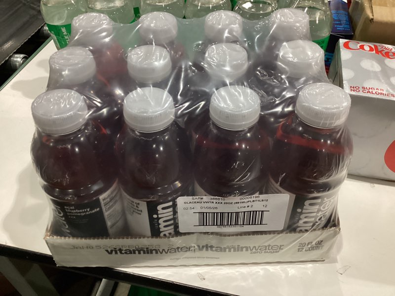 Condition photo showing New/Like New for vitaminwater XXX Acai-Blueberry-Pomegranate Zero Sugar, Flavored Water Beverage, 20 fl oz Bottles, 12 Pack Zero Sugar XXX Açai Blueberry Pomegranate 20.05 Fl Oz (Pack of 12)