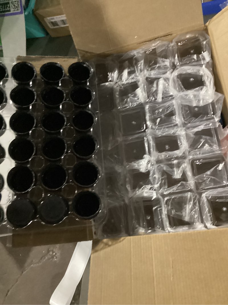 Condition photo showing New/Like New for 24 PACK, 12 OZ Reusable Plastic Juice Bottles with Caps, Plus 24 Labels & 2 Silicone Funnels - Clear Juicing Bottles for Juice, Smoothies, Ginger, Tea, Coffee - Food Grade & Leakproof Travel Bottles