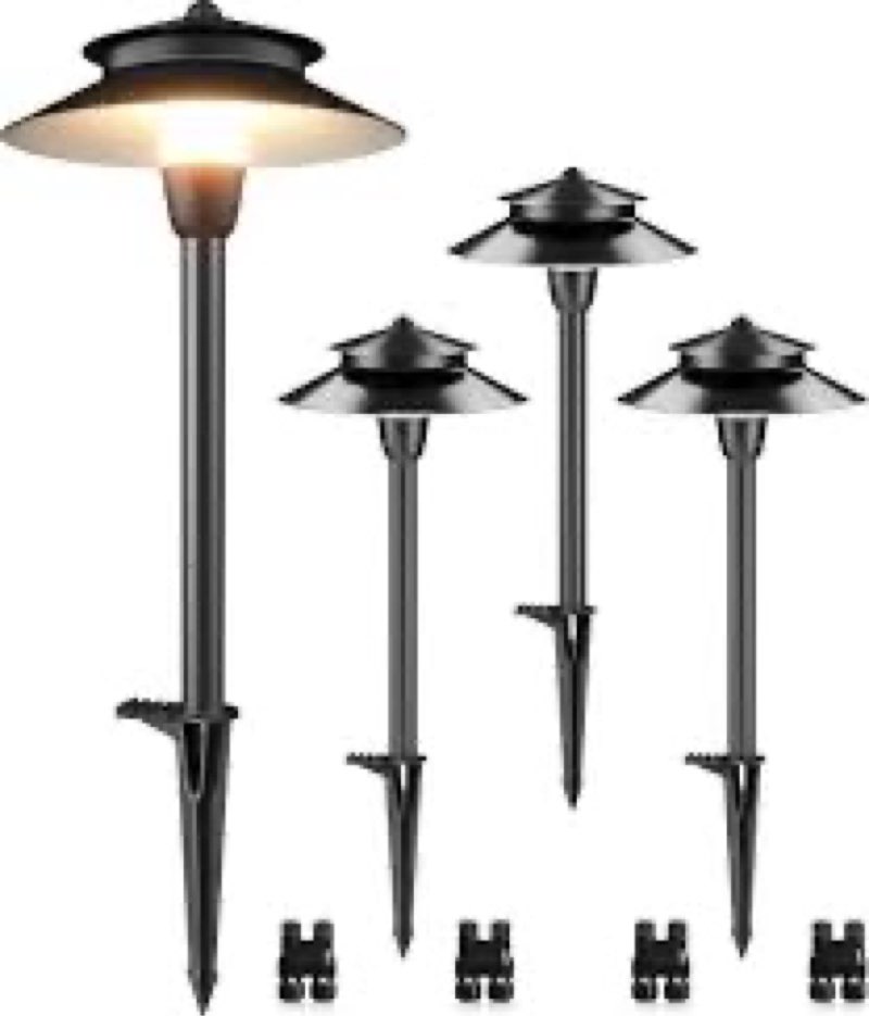SUNVIE 3W Low Voltage Pathway Lights Wired Landscape Path Lights Outdoor Low Voltage Landscape Light