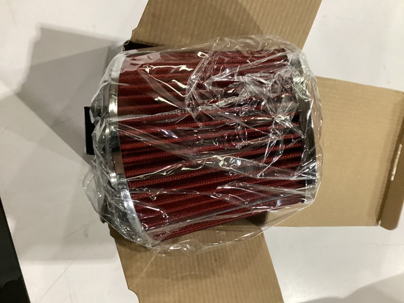 Condition photo showing New/Like New for 63mm 2.5" high flow round tapered cone cool air filter cleaner with top filter design short 153mm tall