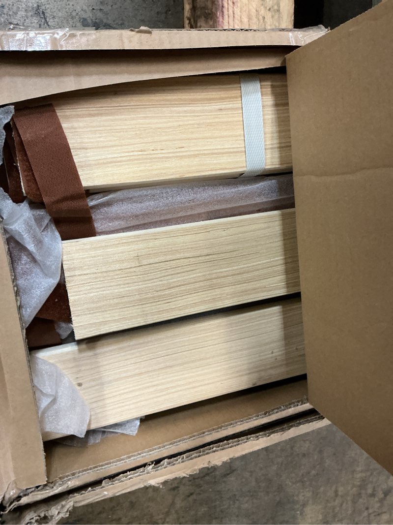 Condition photo showing As Is for Mellow Naturalista Classic - 12 Inch Solid Wood Platform Bed with Wooden Slats, No Box Spring Needed, Easy Assembly, Queen, Pine Pine Queen 12 Inch Classic
