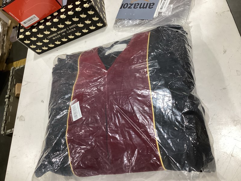 Condition photo showing Good Condition for ariro unisex deluxe doctoral graduation gown and doctoral hood 8 sided tam package 45 scarlet