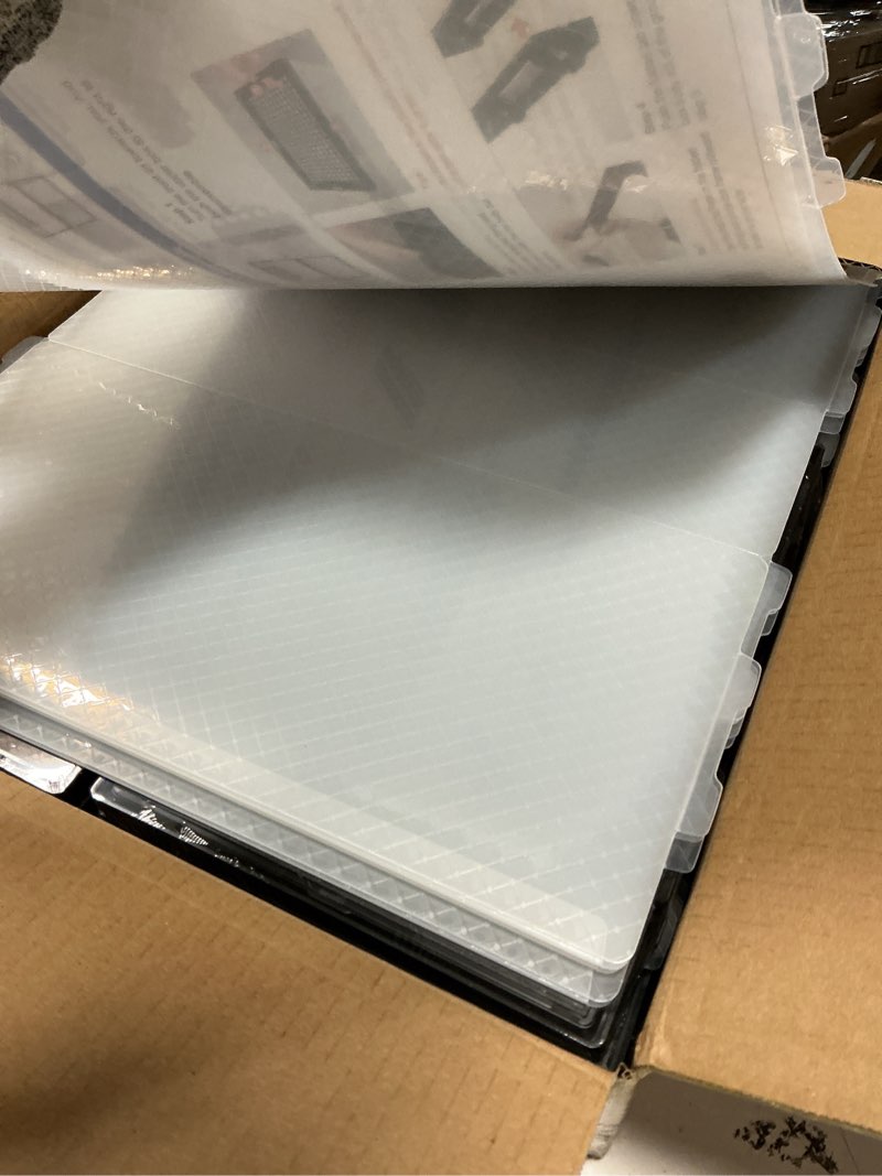 Condition photo showing Good Condition for DUMOS Clear Shoe Storage Boxes, 12-Pack Plastic Stackable Shoe Containers with Lids, Display Sneaker Case Organizer for Closet, Under Bed, Entryway,Black (Fit Size 9)