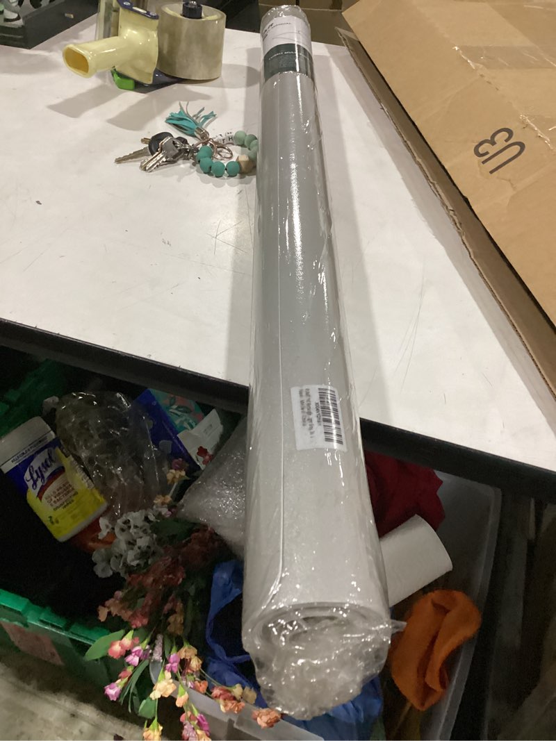 Condition photo showing Good Condition for light gray plastic table cover protector, 36" x 72" waterproof easy flat pvc desk pad mat, 1.5mm thick rectangle vinyl table top protector for dining room table, office, dresser 36" x 72" light gray