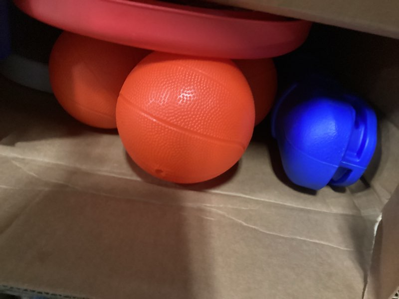 Condition photo showing As Is for Little Tikes Easy Score Basketball Set, Blue, 3 Balls - Amazon Exclusive, 23.75 x 22 x 61 inches Standard