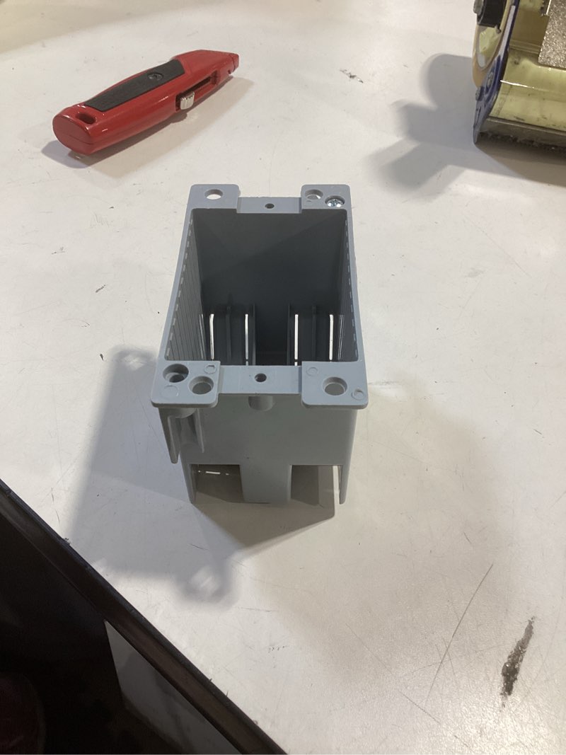 Condition photo showing As Is for cantex 1-gang pvc old work switch/outlet electrical box
