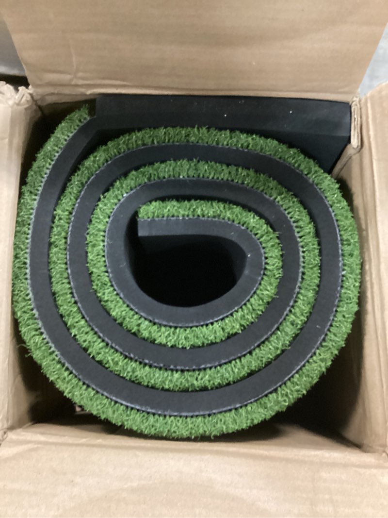 Condition photo showing Good Condition for integrated golf hitting mat with ball tray, thickening golf mats practice outdoor & indoor artificial turf matt with 3 tees 5 x 4 ft, 1.02 in (large)