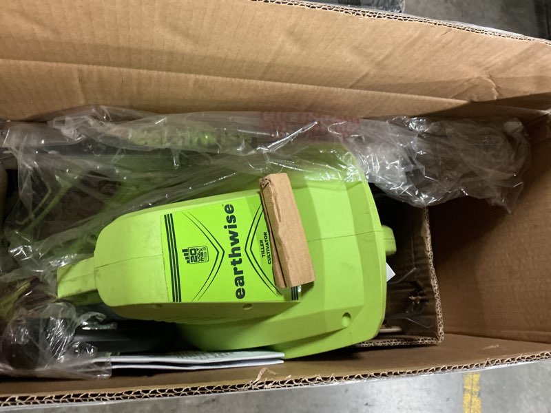 Condition photo showing As Is for earthwise power tools by alm tc70020it 20-volt 7.5-inch cordless electric garden tiller cultivator, (2ah battery & fast charger included), green 7.5-inch, 20-volt cordless