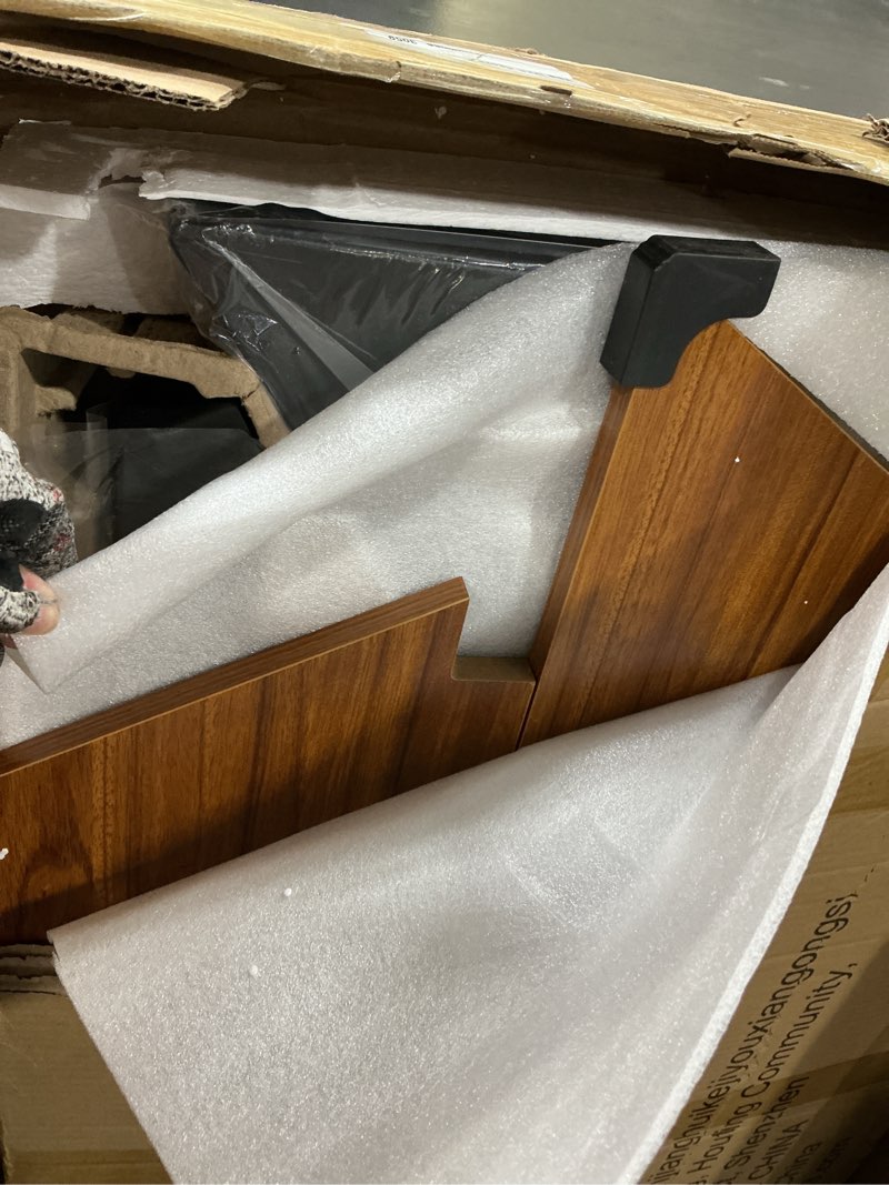 Condition photo showing Good Condition for Vanconwey Floor TV Stand for 65-100 Inch TVs,Adjustable Heights TV Mount Stands with Large Wood Shelf and Wheels,Modern Living Room Rolling TV Stand, Up to 220 lbs,VESA 800x600mm,Walnut(VC-Z1188) for 65 to 100inch TVs