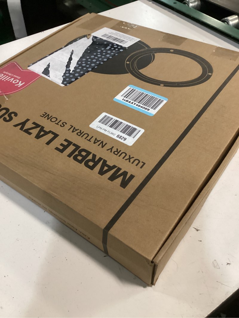 Condition photo showing New/Like New for koville 16'' black marble lazy susan marble turntable for kitchen dinning, lazy susans organizer for cabinet, serving rotation spinning tabletop organizer swiveling, spice rack storage(black fantasy) black fantasy 16''