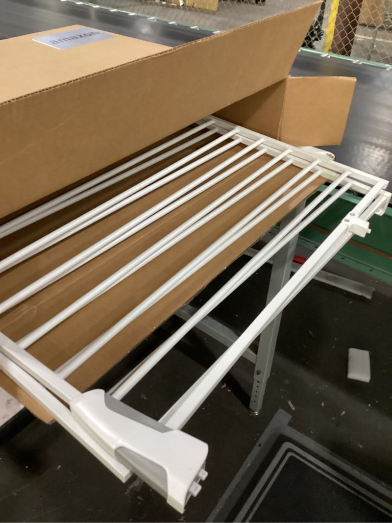 Condition photo showing As Is for Babelio Baby Gate for Stairs, Kitchen & Doorways, 26-43" W 28" H No Bottom Bar| Easy Installation| One-Handed Operation| Auto-Close| Hardware Mount (Drill Needed) Safety Dog/Pet Gate Indoor (White)