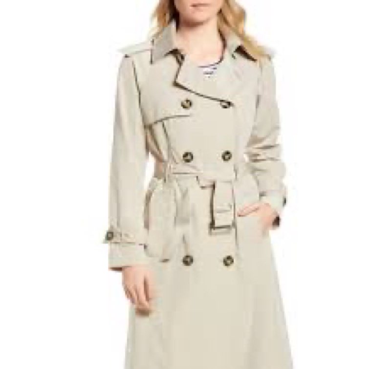 london fog women's 3/4 length double-breasted trench coat with belt