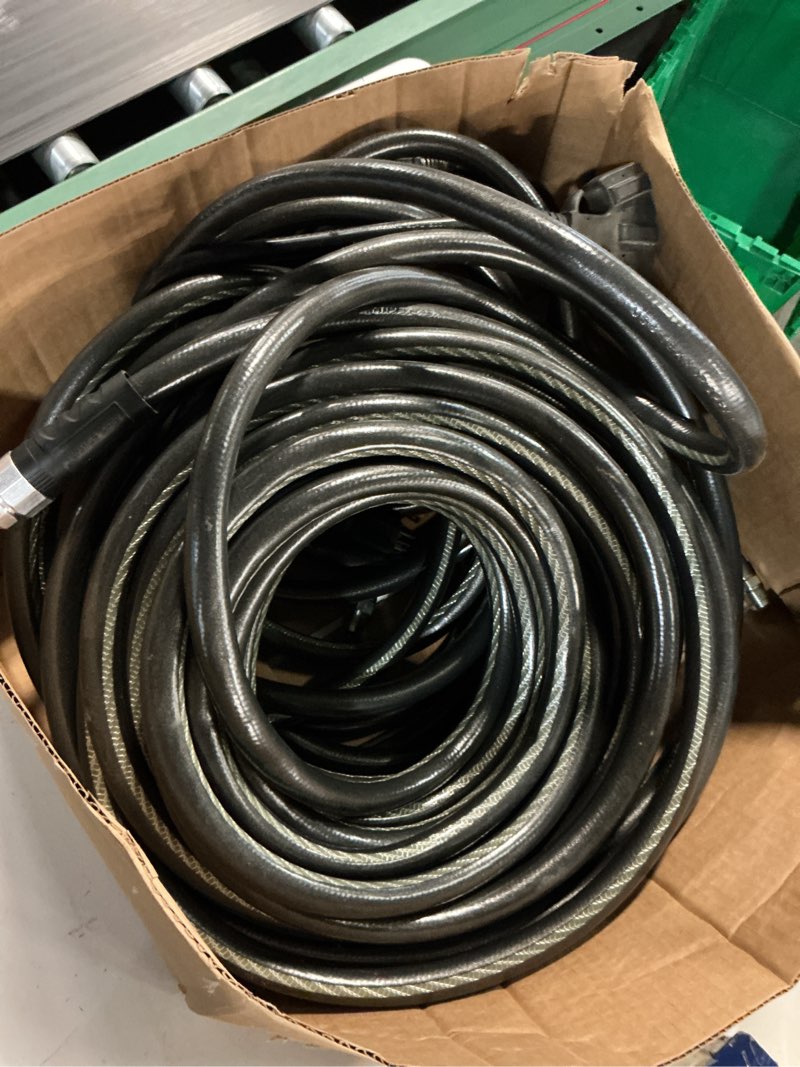 Condition photo showing As Is for 8844-100, pro water hose, 5/8-in x 100-feet,black