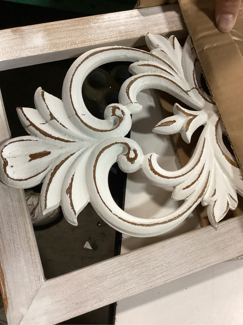 Condition photo showing Good Condition for Sintosin Farmhouse Wood Wall Decor 30 Inch, Hanging Handmade Washed White Wooden Wall Art for Living Room, Rustic Decorative Wood Panels for Walls Bedroom Kitchen Hallway